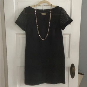 Ann Taylor Black Embroidered Shift Dress